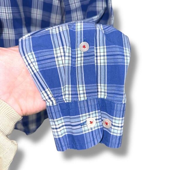 Orvis Heritage Wash Blue & White Active Fit Button Down Shirt Sz L - Picture 6 of 8